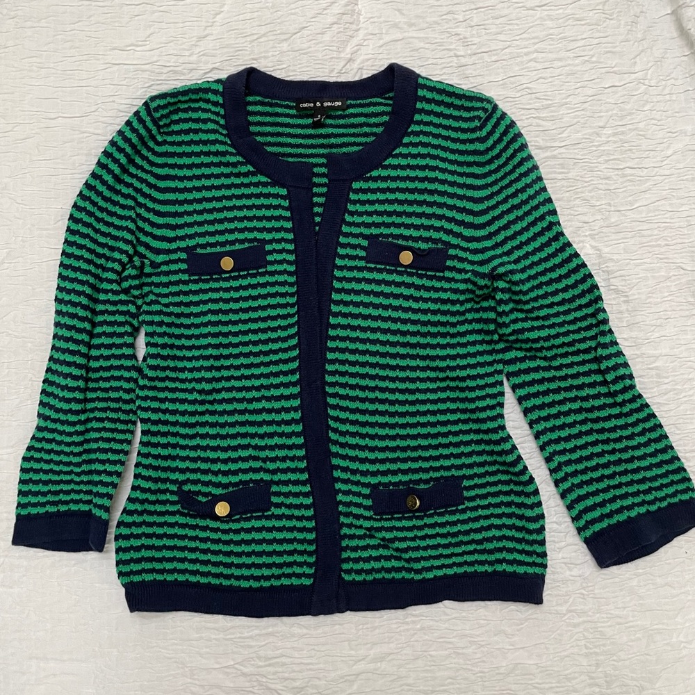 Cable & Gauge Striped Cardigan